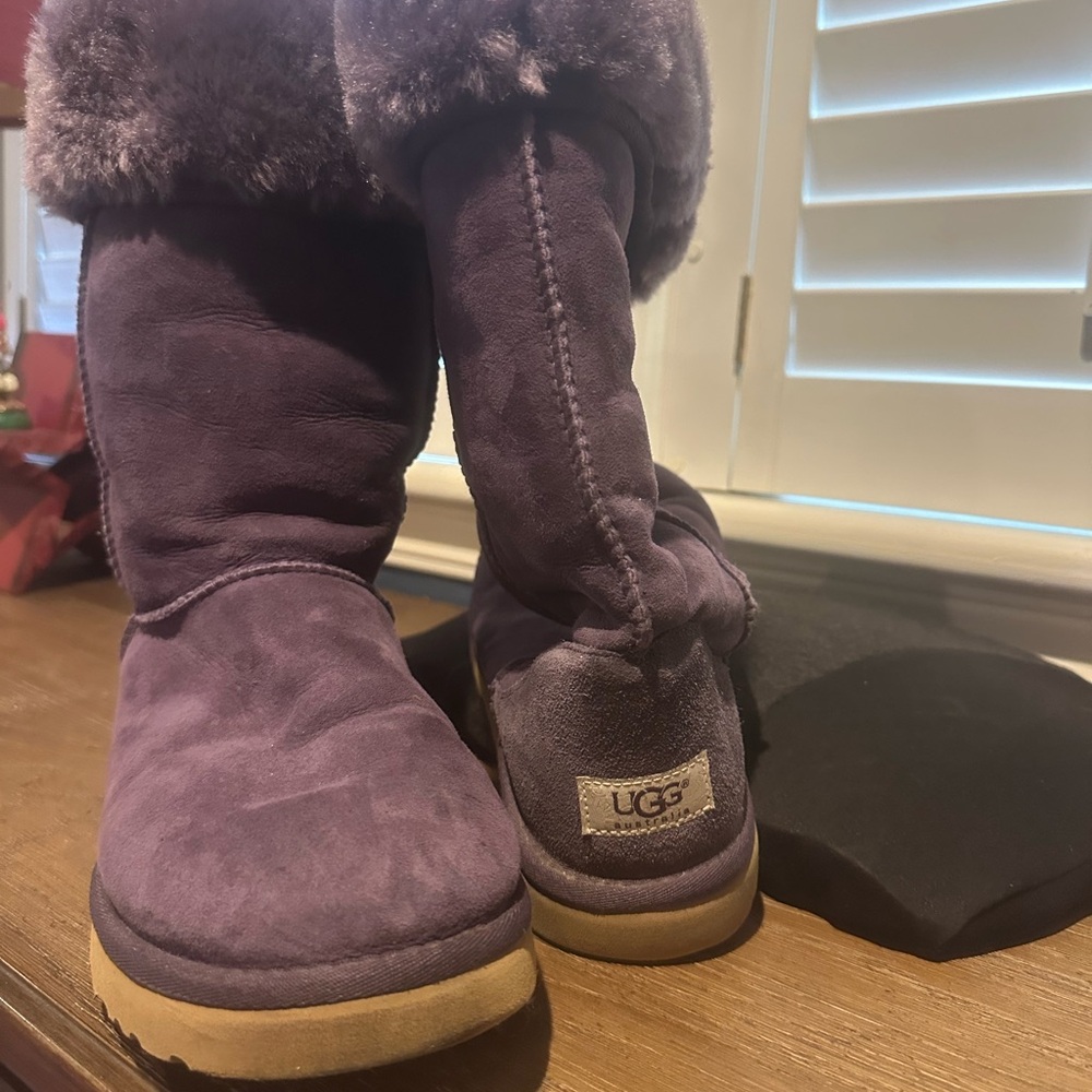 UGG Purple Winter Boots with Sheepskin Lining